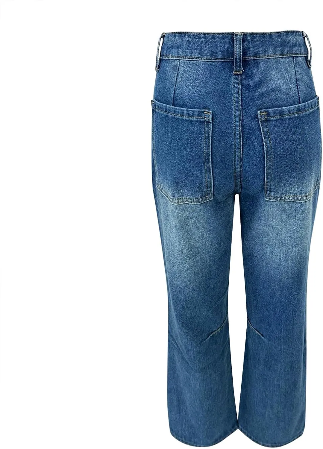 Womens Baggy Barrel Jeans High Waisted Wide Leg Vintage Cropped Denim Pants Boyfriend Jeans Trousers with Front Pockets