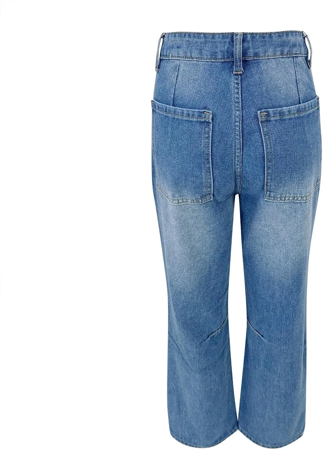 Womens Baggy Barrel Jeans High Waisted Wide Leg Vintage Cropped Denim Pants Boyfriend Jeans Trousers with Front Pockets