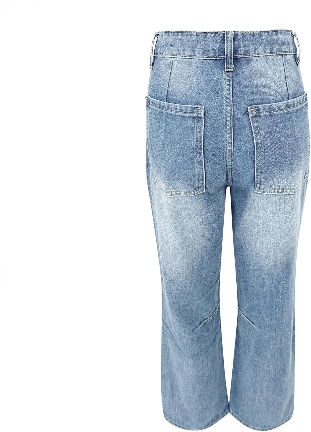 Womens Baggy Barrel Jeans High Waisted Wide Leg Vintage Cropped Denim Pants Boyfriend Jeans Trousers with Front Pockets