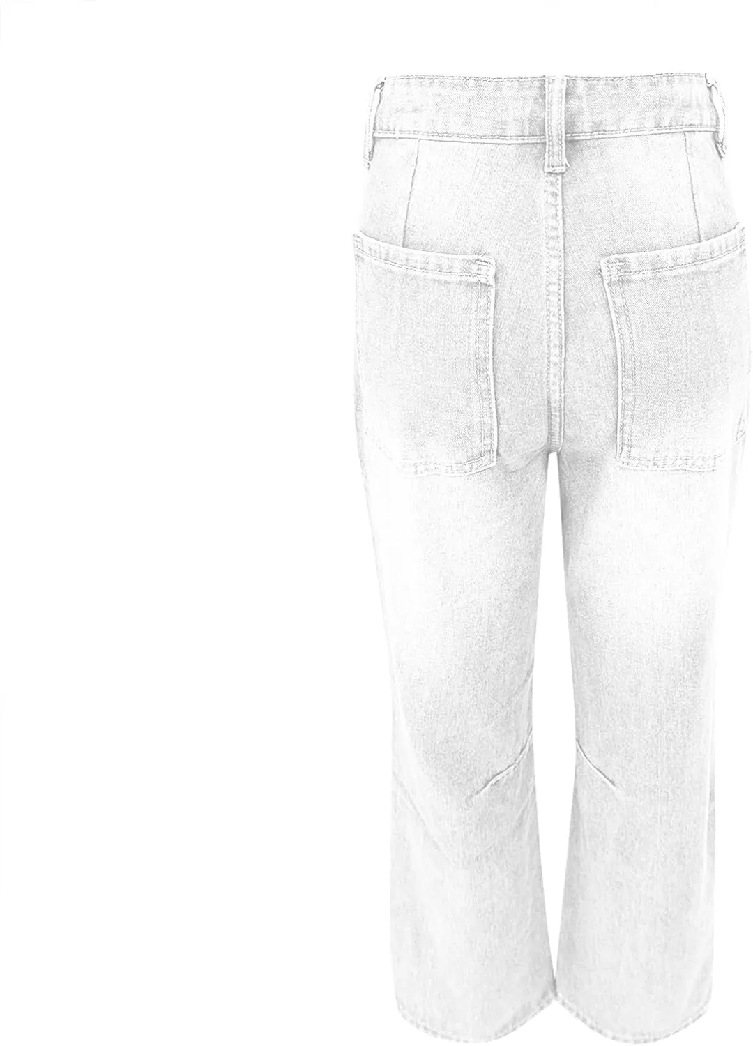 Womens Baggy Barrel Jeans High Waisted Wide Leg Vintage Cropped Denim Pants Boyfriend Jeans Trousers with Front Pockets
