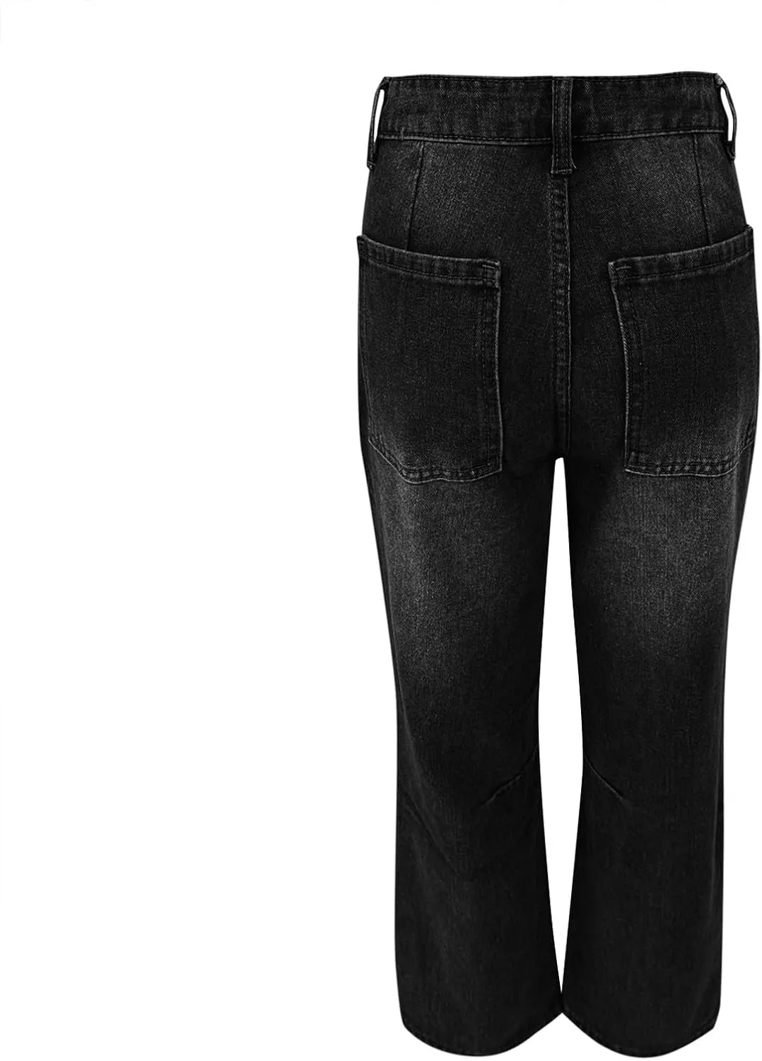 Womens Baggy Barrel Jeans High Waisted Wide Leg Vintage Cropped Denim Pants Boyfriend Jeans Trousers with Front Pockets