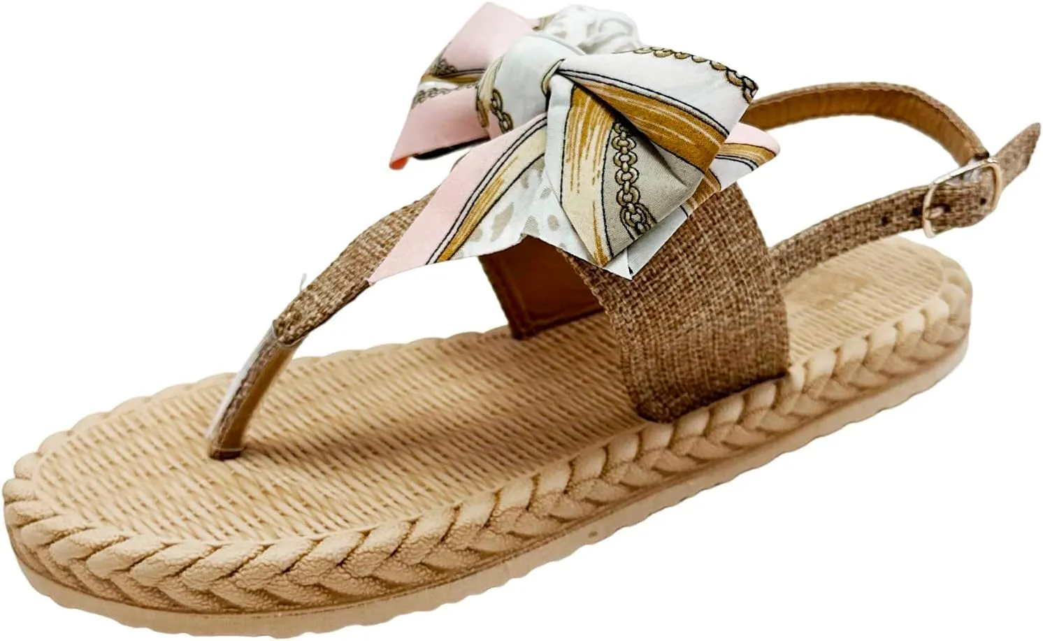 Women's Bow Pearl Open Toe Flip Flop Sandals Flat Thong Sandals Womens Sandals Shoes Walking Sandal Non Slip Casual Summer Beach Shoes Dress Women's Fashion Flip Flop Beach Comfort Anti Slip Sandal