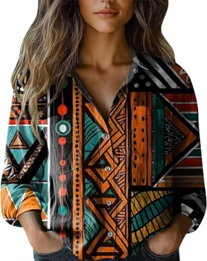Womens Button V Neck Long Sleeve Shirts Oversized Blouses Tops Cotton Classic Collared Casual Lightweight Blouses