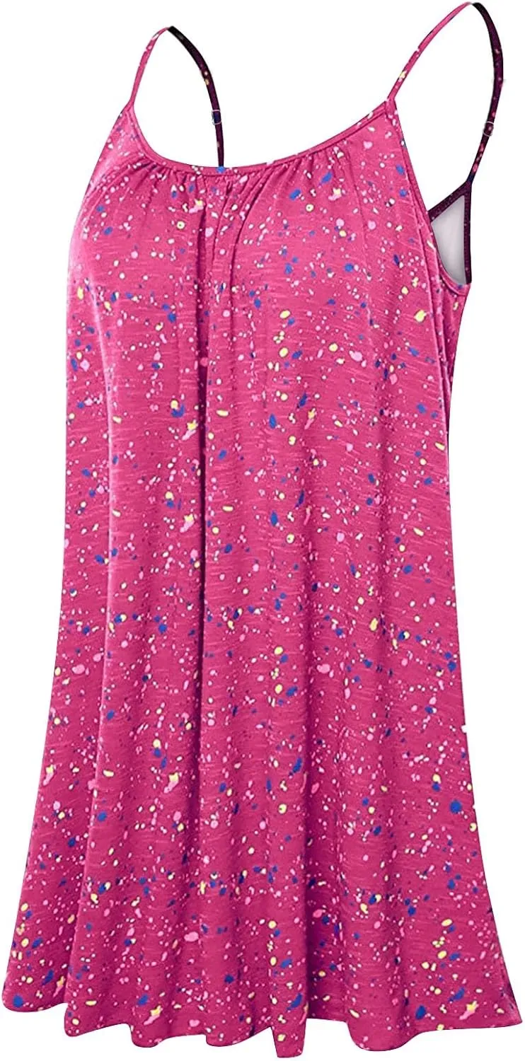 Women's Casual Dresses Summer Casual Trendy Dress Sleeveless Halter Floral Print Boho Midi Dresses Casual, XS-6XL