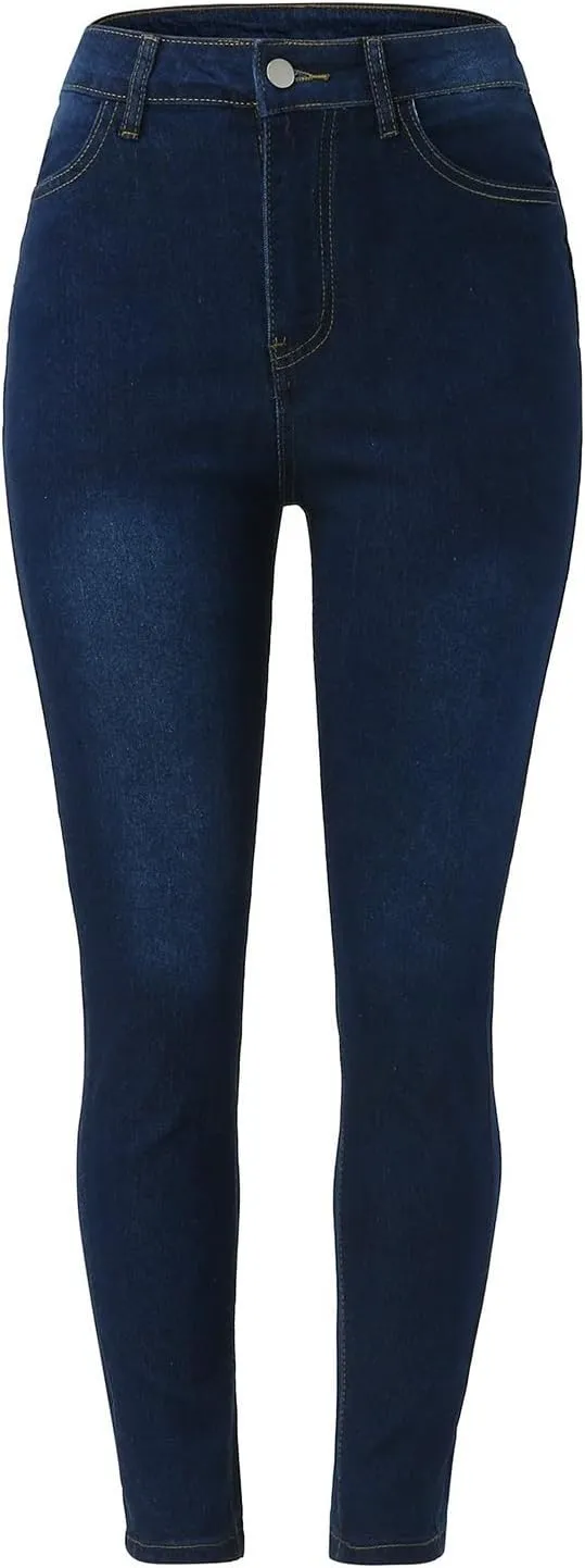 Womens Classic Jeans Casual Slim High Waist Blue Denim Pencil Pants Trousers Size 16 Pants for Women