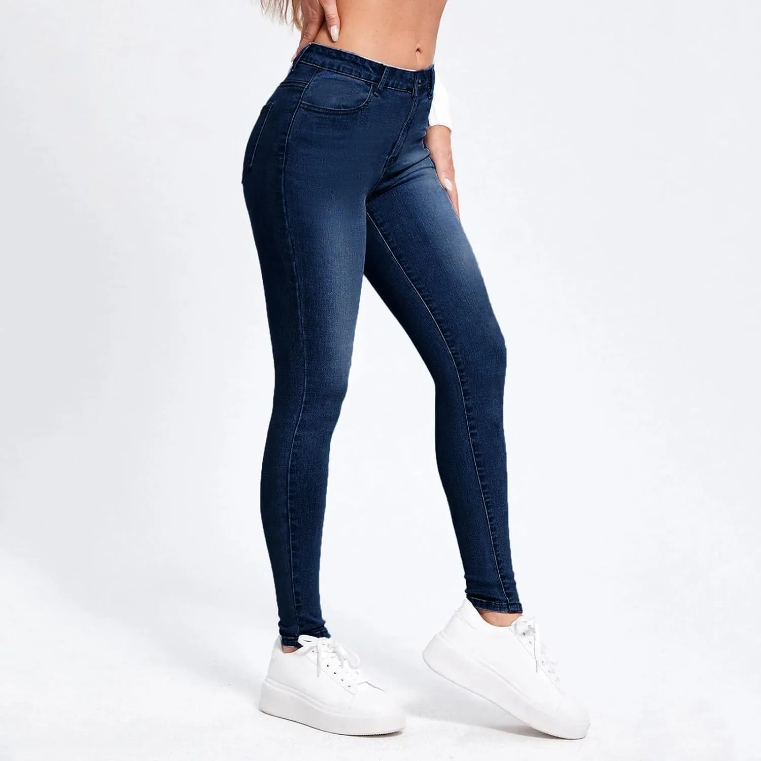 Womens Classic Jeans Casual Slim High Waist Blue Denim Pencil Pants Trousers Size 16 Pants for Women