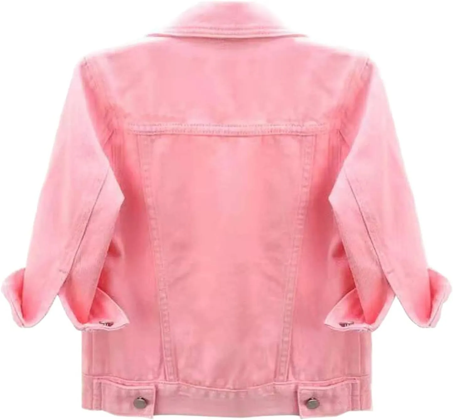Womens Cropped Denim Jacket 3/4 Sleeve Short Jean Jacket Button Down Retro Lightweight Trucker Coat