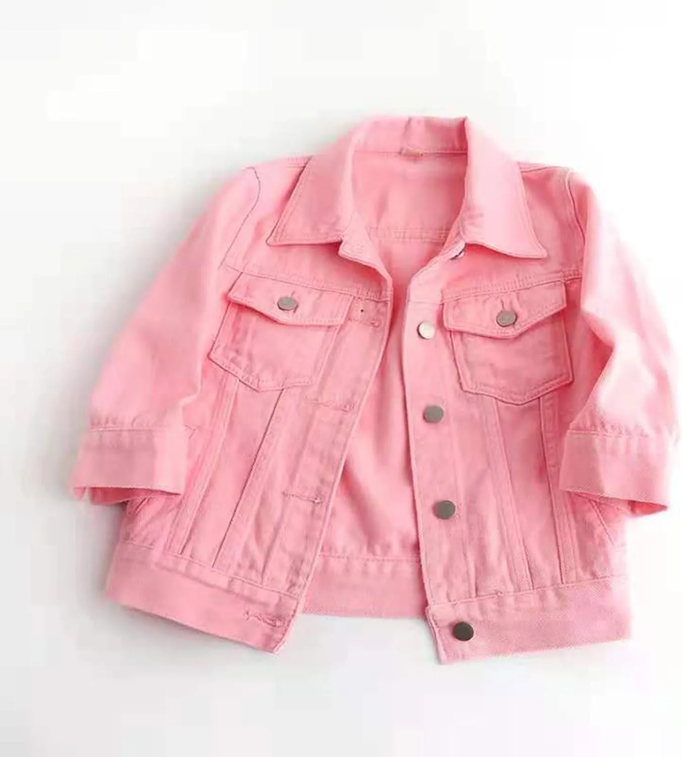 Womens Cropped Denim Jacket 3/4 Sleeve Short Jean Jacket Button Down Retro Lightweight Trucker Coat