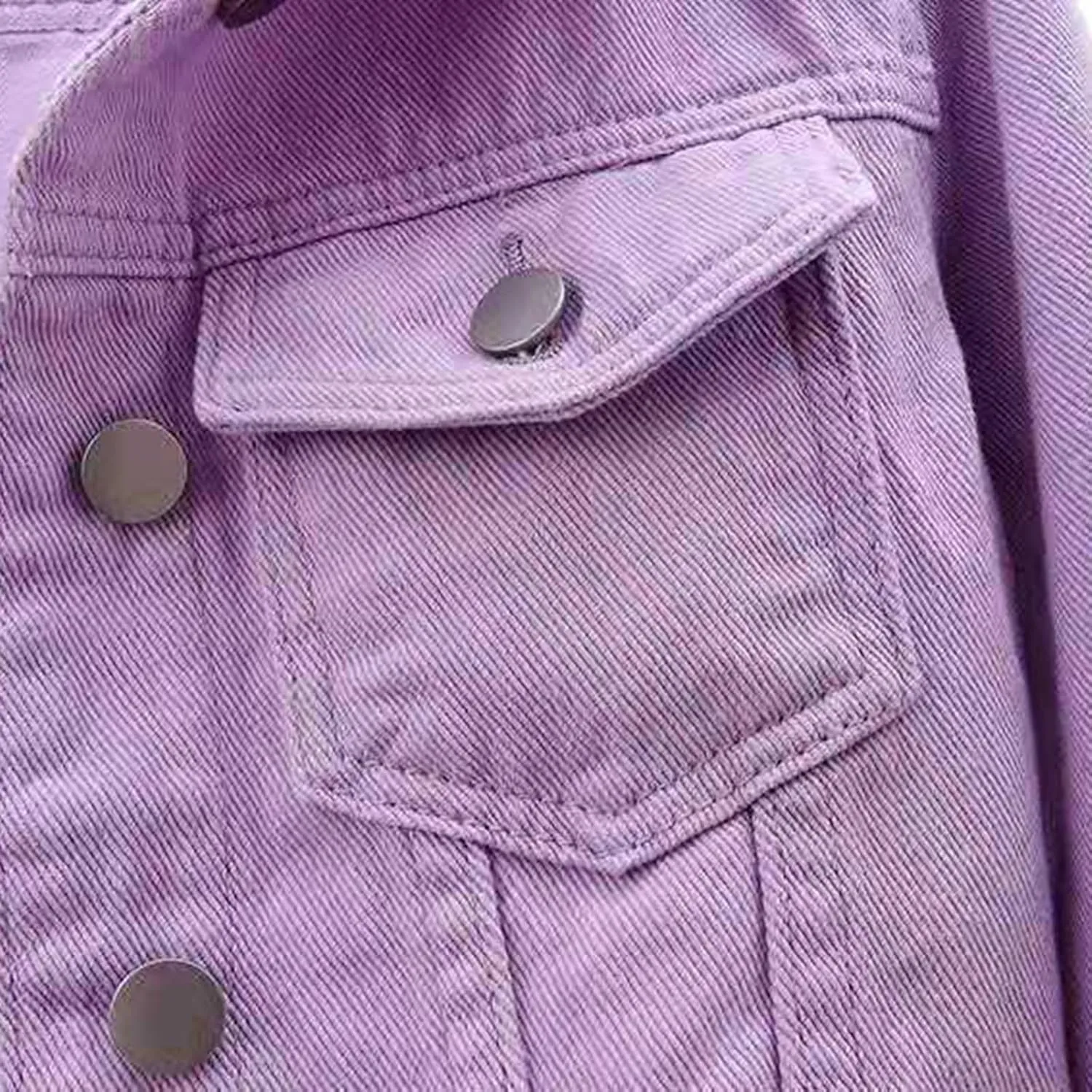 Womens Cropped Denim Jacket 3/4 Sleeve Short Jean Jacket Button Down Retro Lightweight Trucker Coat