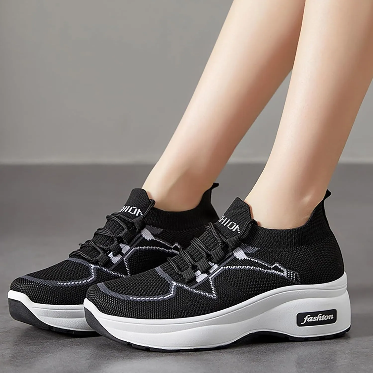 Women's Fashion Sneakers Slip On Casual Shoes Mesh Running Shoes Non Slip Hiking Shoes Women Waterproof