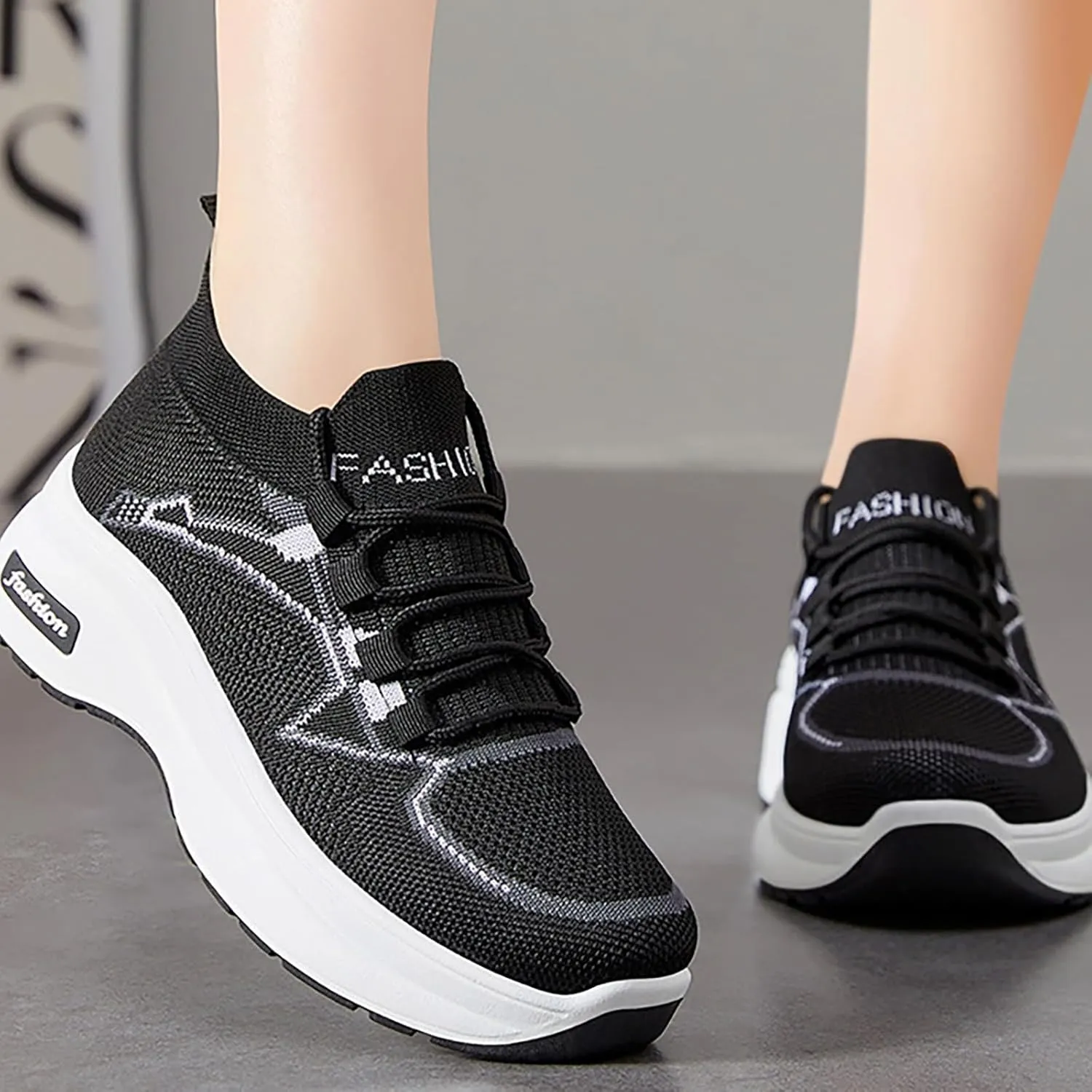 Women's Fashion Sneakers Slip On Casual Shoes Mesh Running Shoes Non Slip Hiking Shoes Women Waterproof