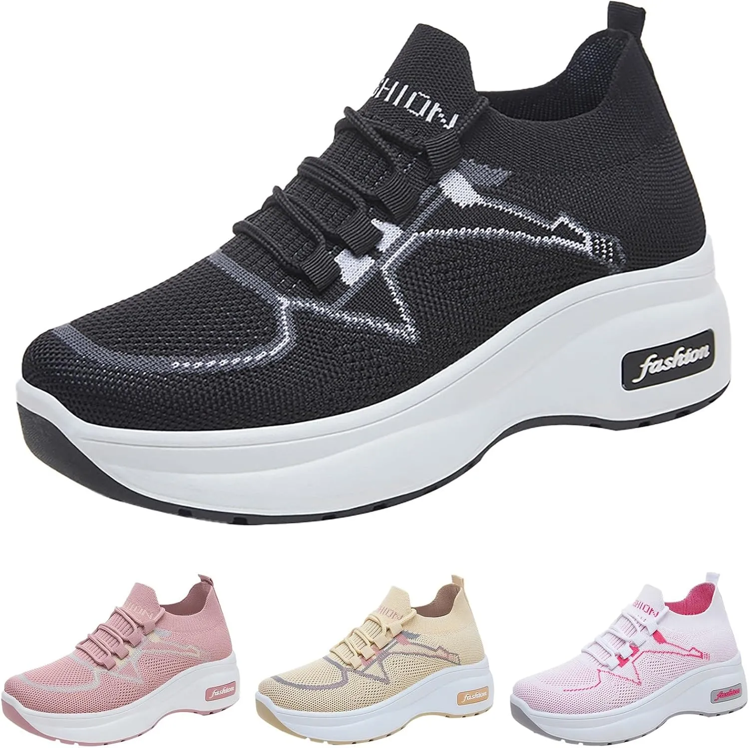 Women's Fashion Sneakers Slip On Casual Shoes Mesh Running Shoes Non Slip Hiking Shoes Women Waterproof