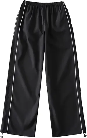 Women's Flowy Wide Leg Pants Winter Cozy Beach Thermal with Pockets Barrel Pants High Waisted