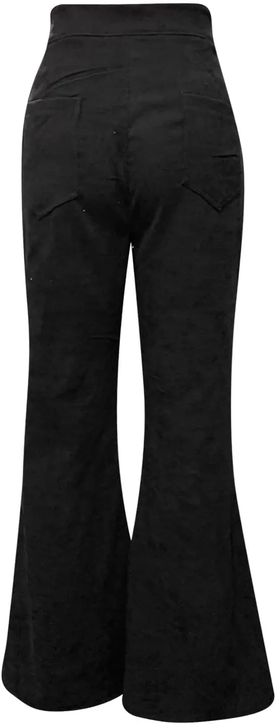 Women's Flowy Wide Leg Pants Winter Cozy Beach Thermal with Pockets Barrel Pants High Waisted