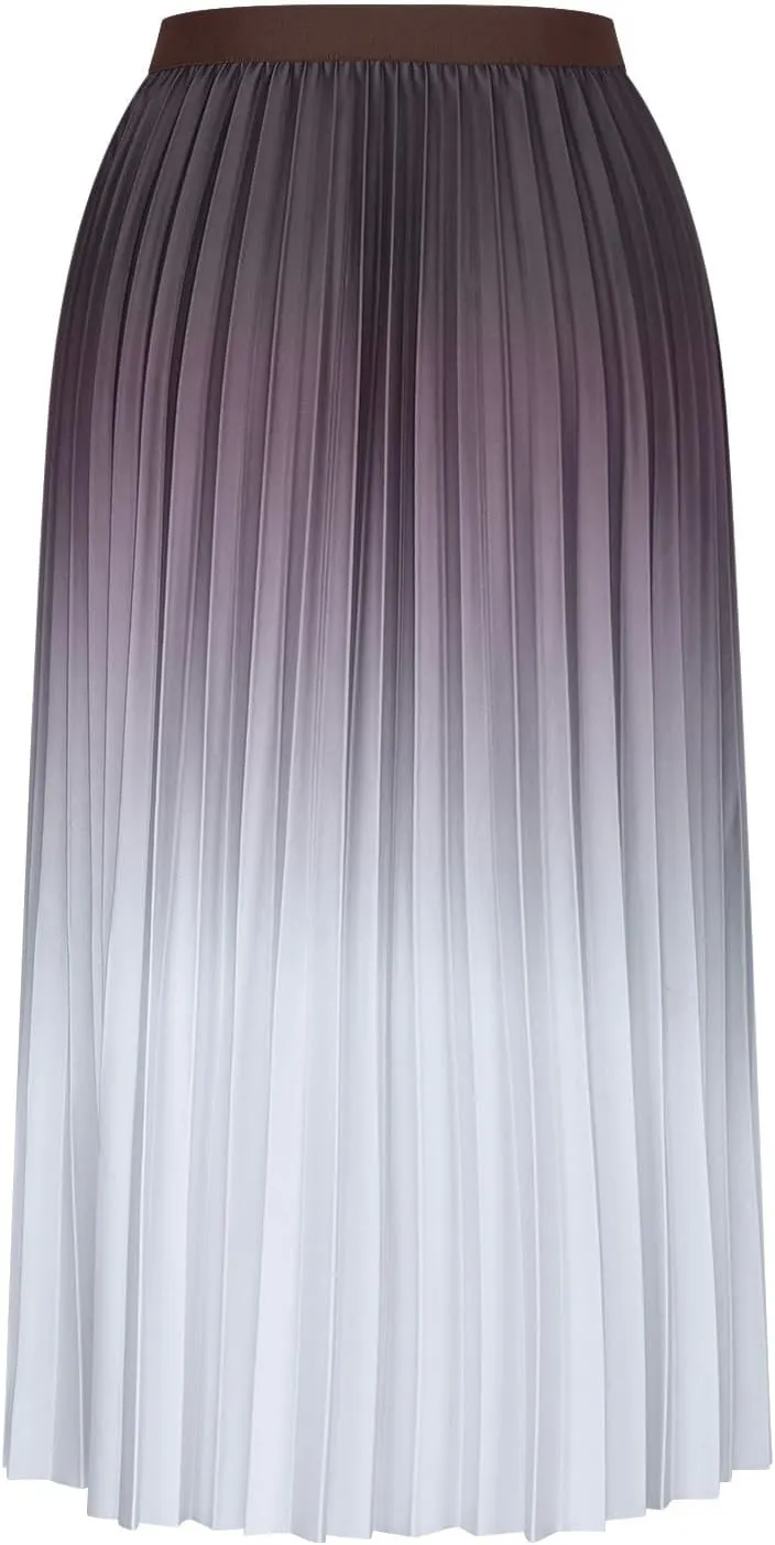 Women's Gradient A Line Skirts Ruched Trending Y2k Skirt Slim-Fit High Waisted Comfort Cozy Skirt Preppy Skirt