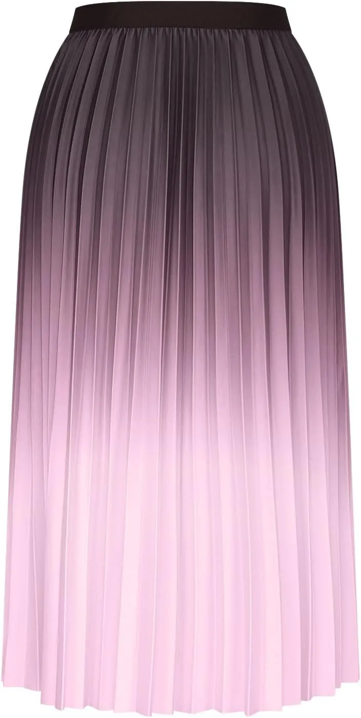 Women's Gradient A Line Skirts Ruched Trending Y2k Skirt Slim-Fit High Waisted Comfort Cozy Skirt Preppy Skirt