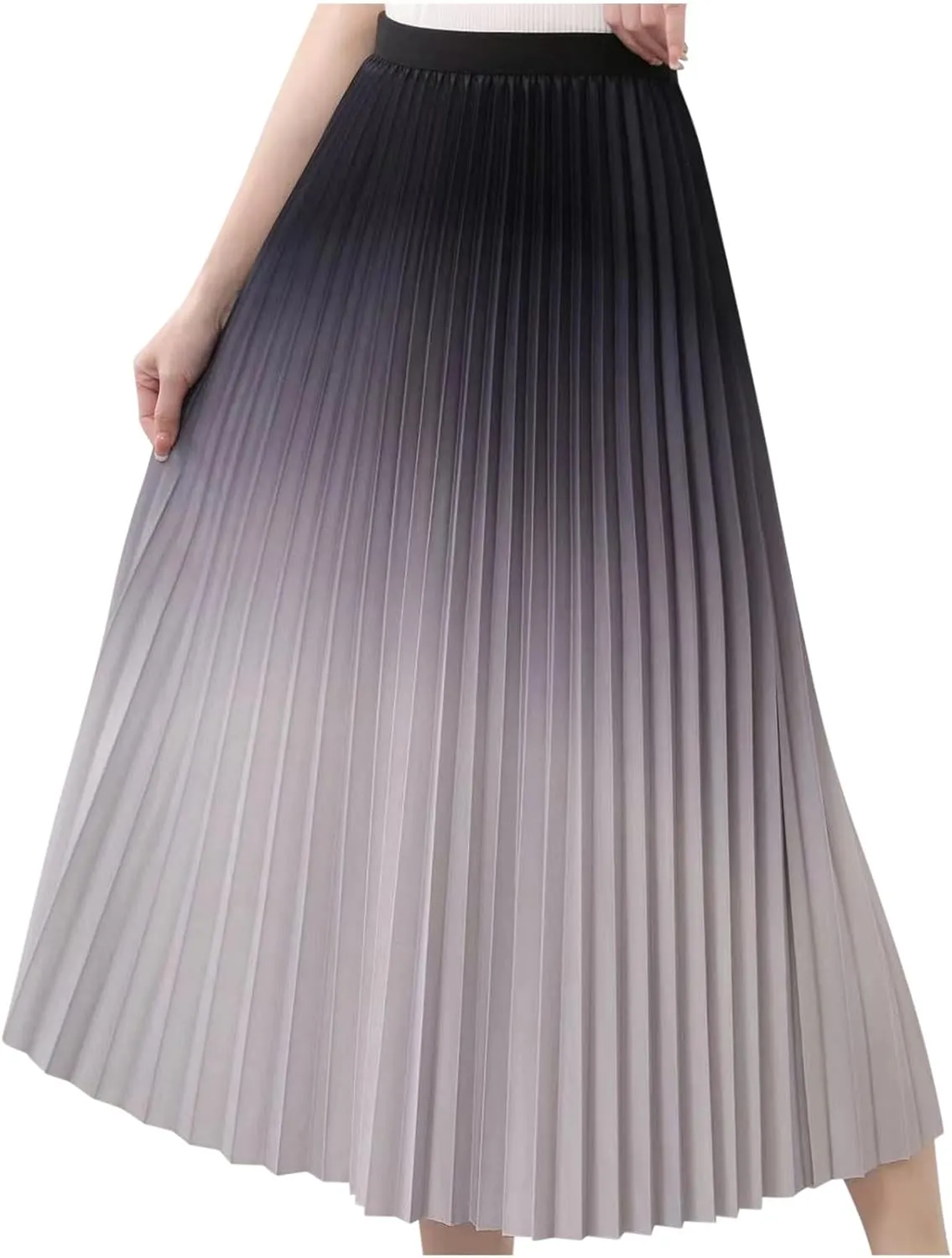 Women's Gradient A Line Skirts Ruched Trending Y2k Skirt Slim-Fit High Waisted Comfort Cozy Skirt Preppy Skirt