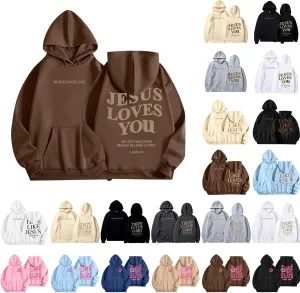 Women's Letter Print Graphic Hoodie Trendy Cute Oversized Long Sleeve Sweatshirt Y2K Drawstring Casual Pullover Top