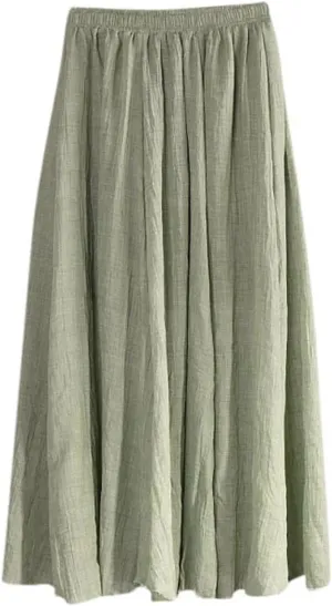 Women's Lightweight Skirts High Waisted Comfort A Line Skirt Stretch Summer Skirt Casual Cozy Pure Boho Skirts