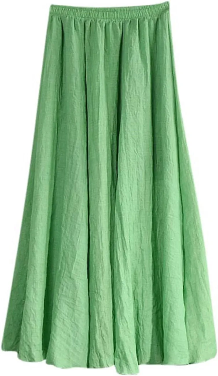 Women's Lightweight Skirts High Waisted Comfort A Line Skirt Stretch Summer Skirt Casual Cozy Pure Boho Skirts