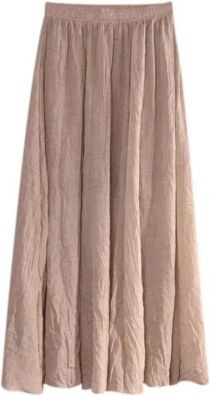 Women's Lightweight Skirts High Waisted Comfort A Line Skirt Stretch Summer Skirt Casual Cozy Pure Boho Skirts