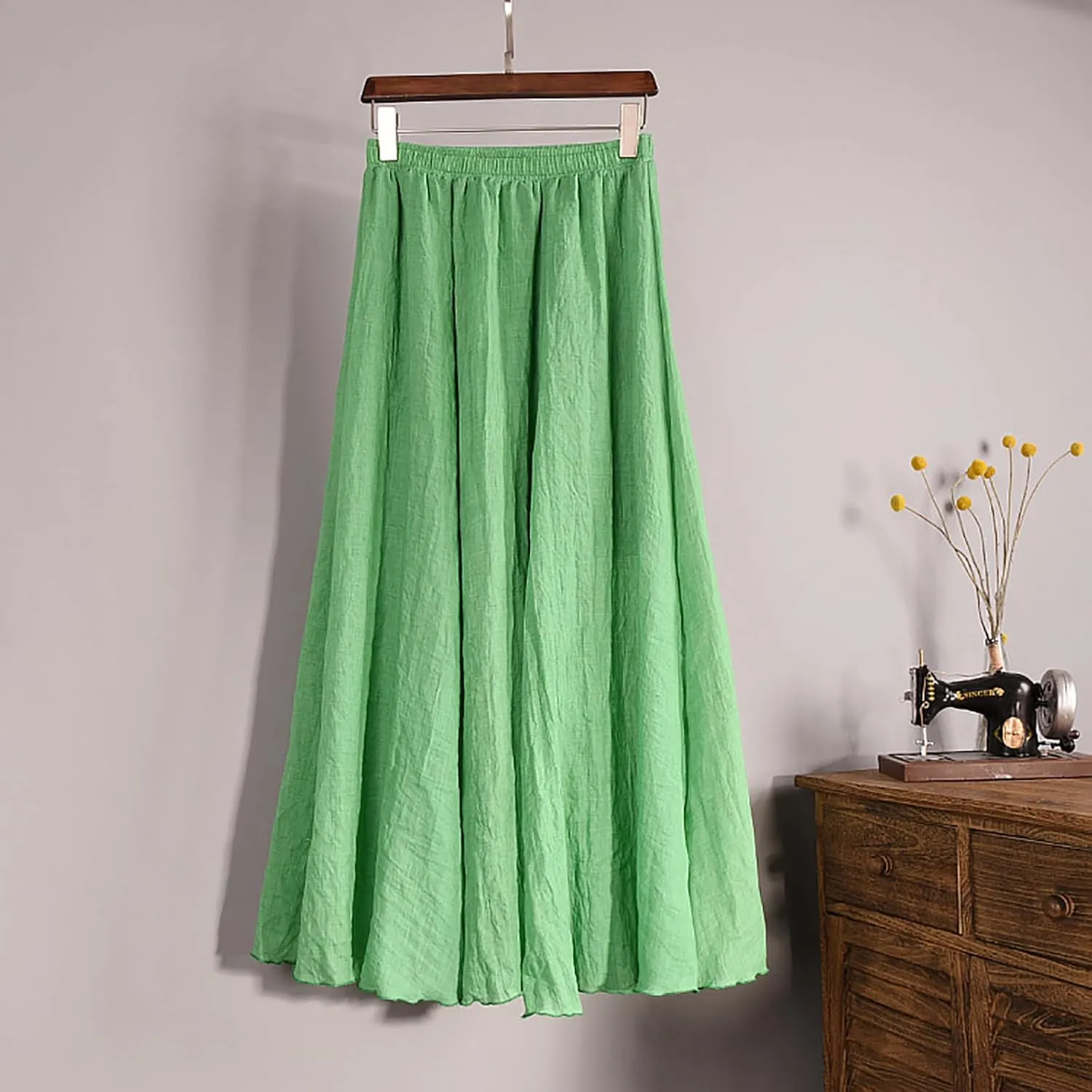 Women's Lightweight Skirts High Waisted Comfort A Line Skirt Stretch Summer Skirt Casual Cozy Pure Boho Skirts