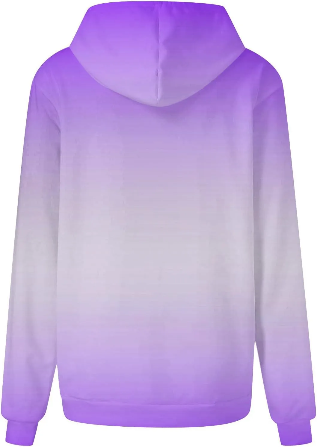 Womens Long Sleeve Hooded Sweatshirt Oversized Drawstring Hoodie Plus Size Trendy Sweatshirt Gradient Sweatshirt