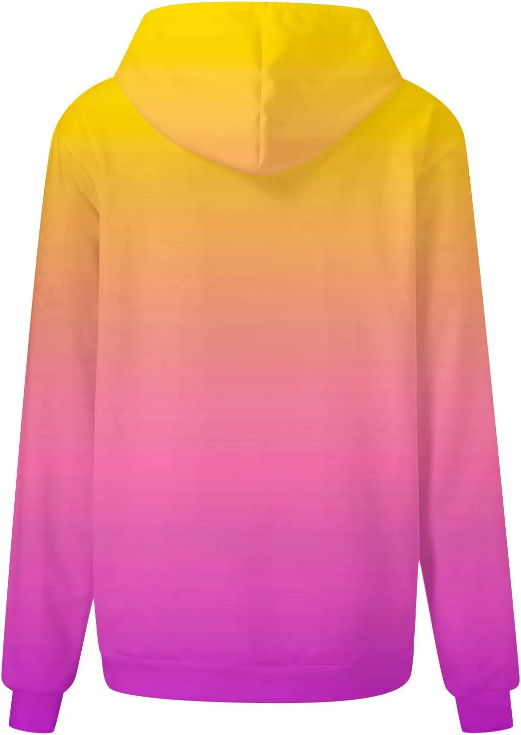 Womens Long Sleeve Hooded Sweatshirt Oversized Drawstring Hoodie Plus Size Trendy Sweatshirt Gradient Sweatshirt