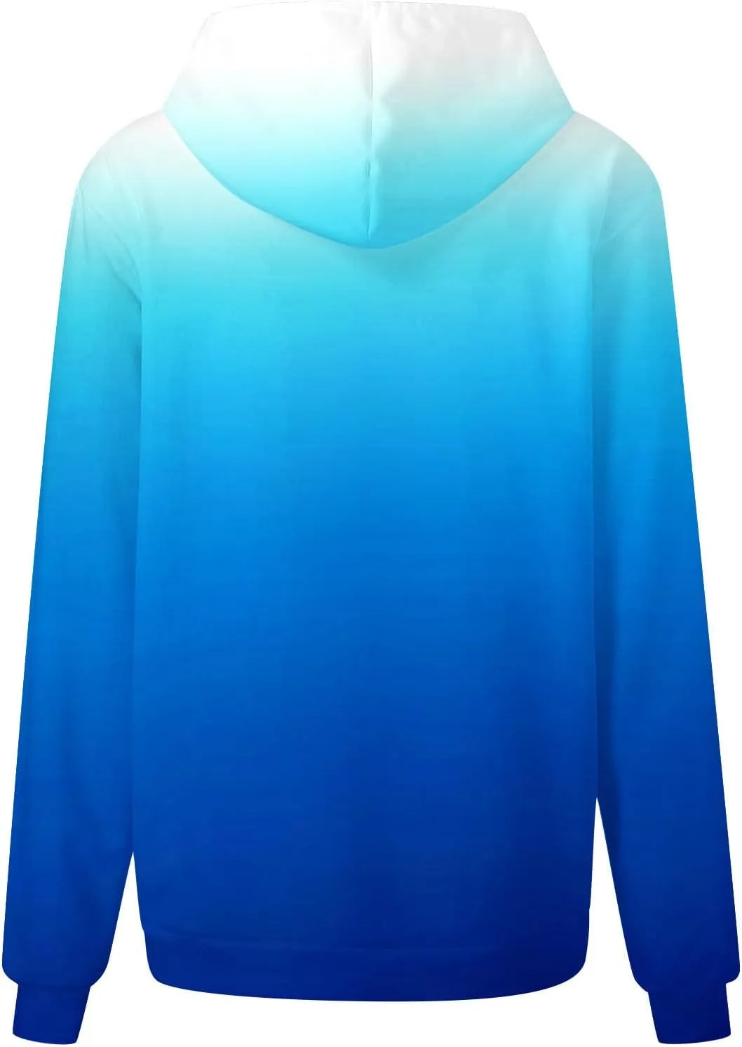 Womens Long Sleeve Hooded Sweatshirt Oversized Drawstring Hoodie Plus Size Trendy Sweatshirt Gradient Sweatshirt