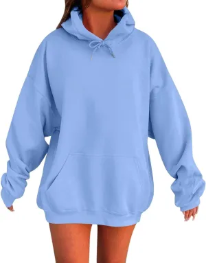 Womens Oversized Hoodies Drop Shoulder Cute Sweatshirts 2024 Fashion Pullover Tops Plus Size Trendy Preppy Outfits