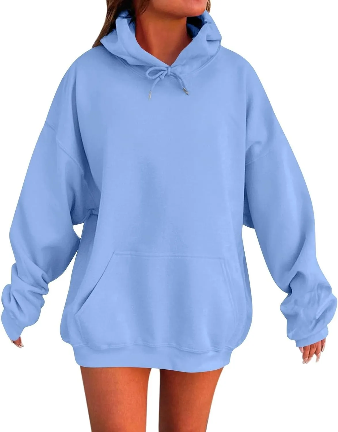 Womens Oversized Hoodies Drop Shoulder Cute Sweatshirts 2024 Fashion Pullover Tops Plus Size Trendy Preppy Outfits