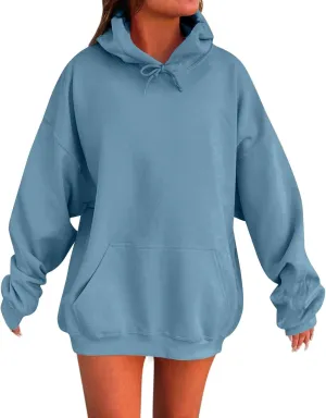 Womens Oversized Sweatshirts Hoodies Long Sleeve Shirts Pullover Fall Winter Trendy Thermal Tops With Pocket