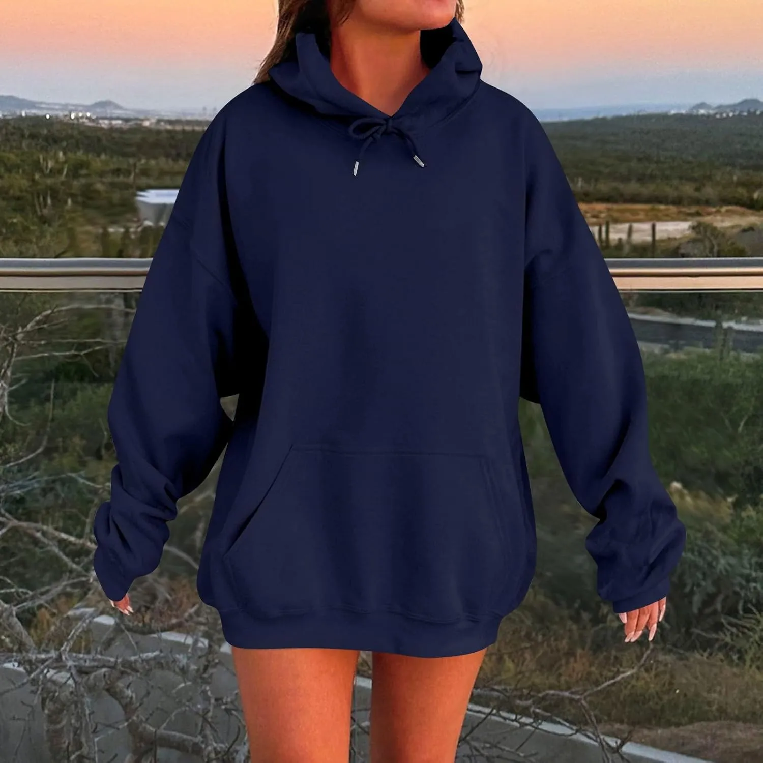 Womens Pullover Oversized Hoodies With Pocket Winter Cute Thermal Sweatshirts 2024 Fashion Tops Trendy Outfits