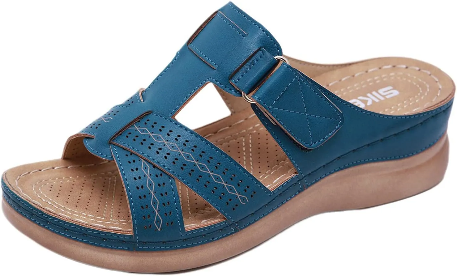Womens Sandals Wedges Platform Non Slip Shoes Open Toe Walking Sandals Breathable Comfortable Beach Slippers Arch Support Flip Flops Wide Width Wedges for Summer Dressy