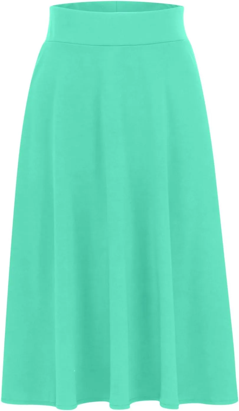 Women's Shirts Curved Hem Skirt Solid Color Classic High Waisted Skirt Plus Size Pleated Skirt Cozy Trendy Skirt