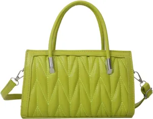 Women's Solid Color Crossbody Bag Fashion Small Satchel Bag Vintage Pleated Handbag Cute Clutch Bag