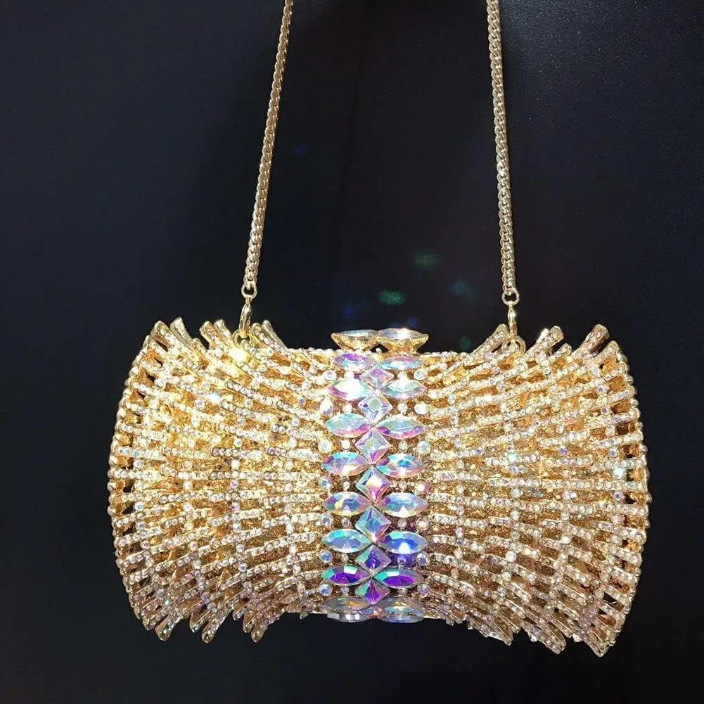 Womens Sparkly Crystal Evening Clutch Luxurious Rhinestone Wedding Evening Purse Bridal Prom Handbag Party Bag