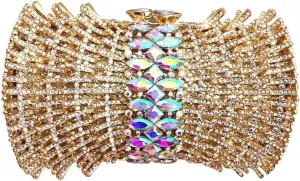 Womens Sparkly Crystal Evening Clutch Luxurious Rhinestone Wedding Evening Purse Bridal Prom Handbag Party Bag