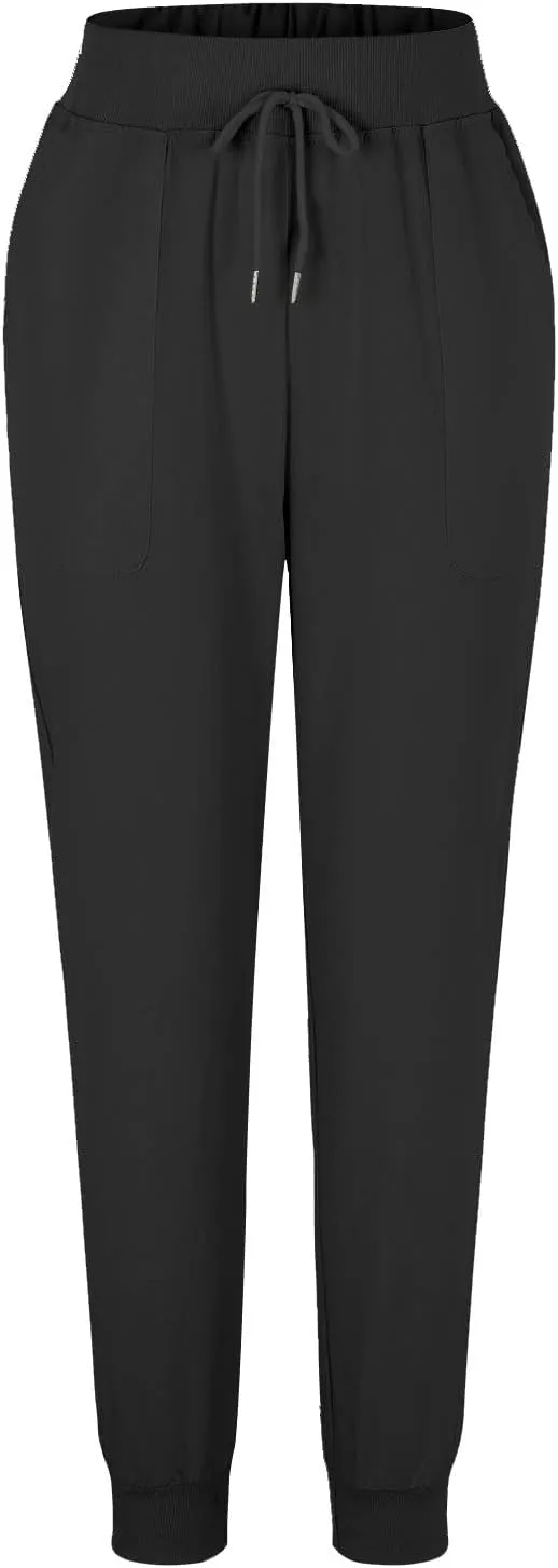 Womens Wide Leg Sweatpants Winter Joggers Work Thermal with Pockets Barrel Pants High Waisted