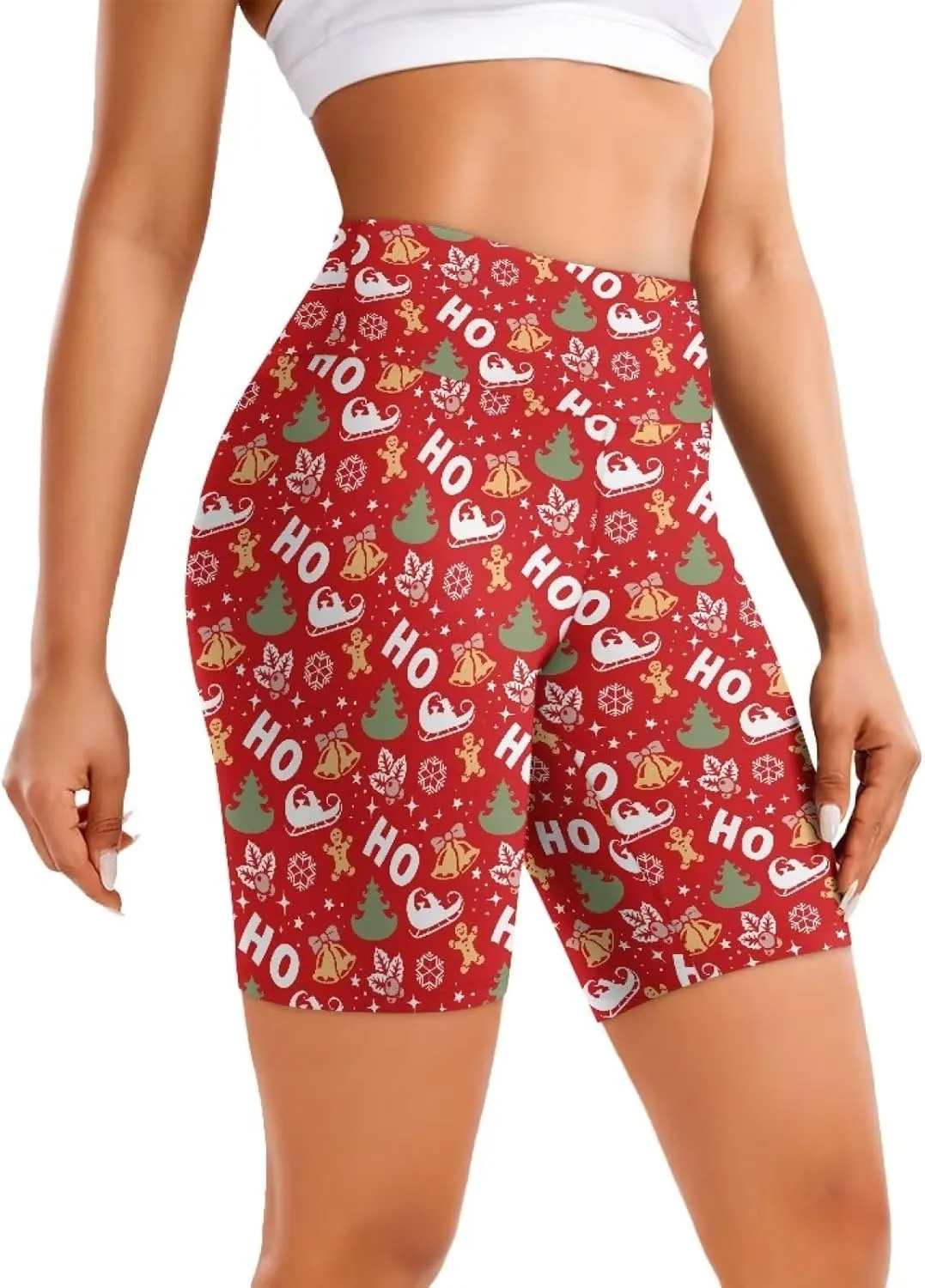 Women's Yoga Shorts Tummy Control High Waisted Sports Shorts Gym Running Workout Volleyball Stretch Booty Shorts