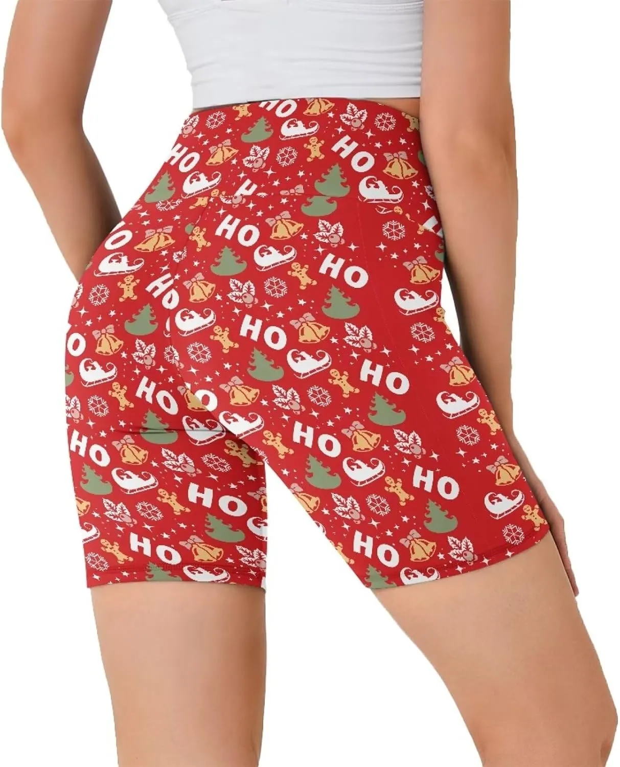 Women's Yoga Shorts Tummy Control High Waisted Sports Shorts Gym Running Workout Volleyball Stretch Booty Shorts