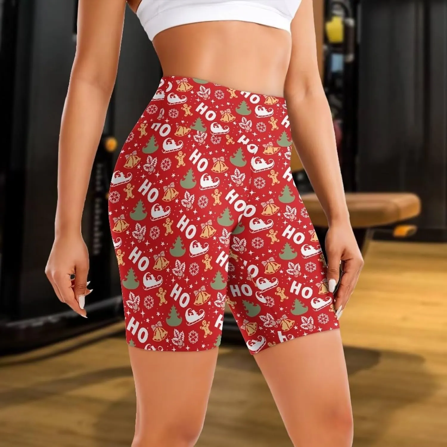 Women's Yoga Shorts Tummy Control High Waisted Sports Shorts Gym Running Workout Volleyball Stretch Booty Shorts
