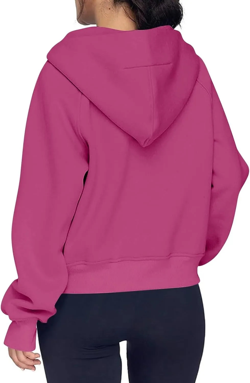 Zip Up Hoodie Women Fall Winter Sweatshirt Drop Shoulder Half Zip Pullover Sweaters Long Sleeve Tops With Pocket