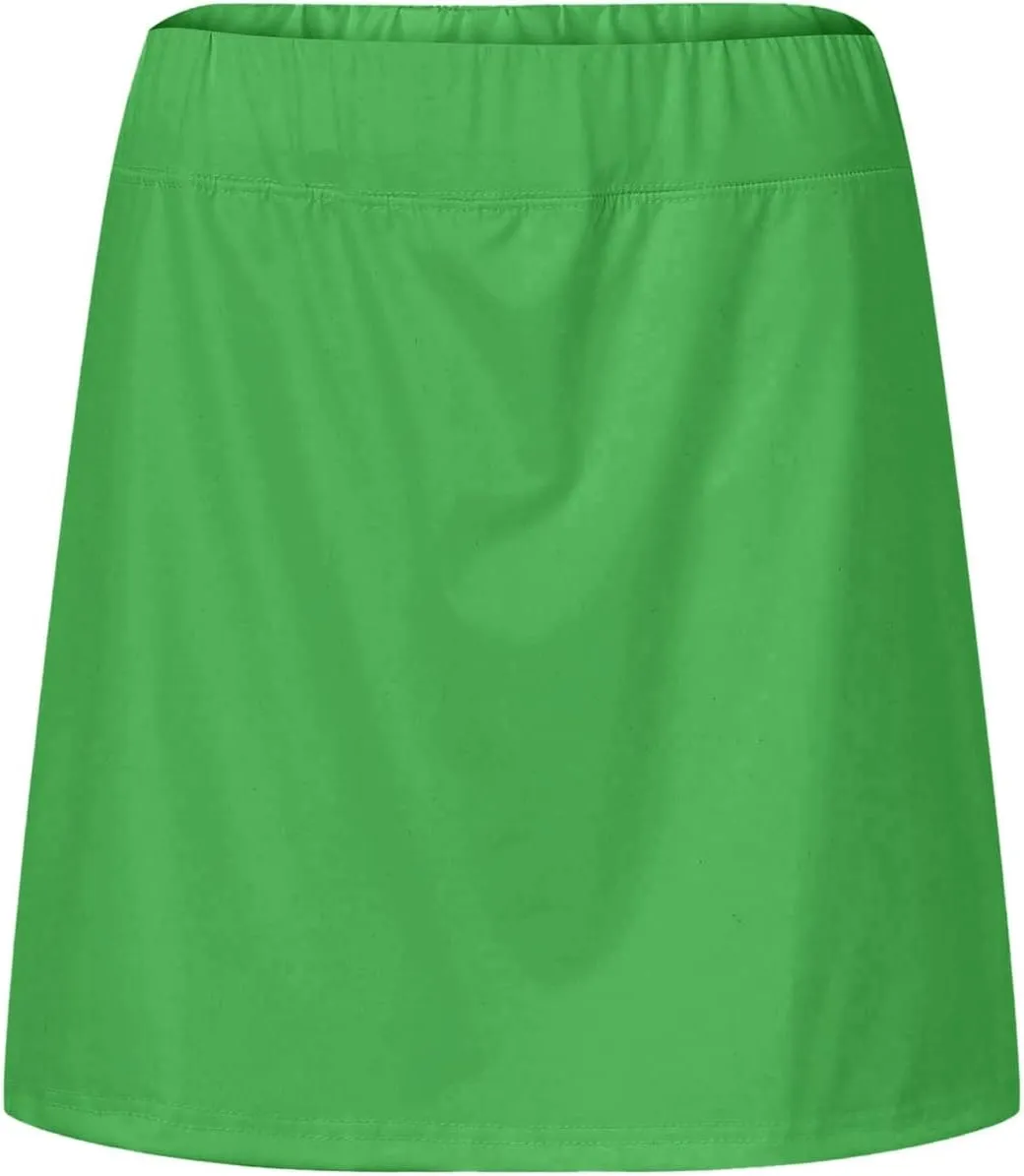 ZYXTIM Women Classic Tennis Skirt with Inner Shorts High Waist Casual Sport Golf Skorts Plain Summer Lounge Walking Shorts