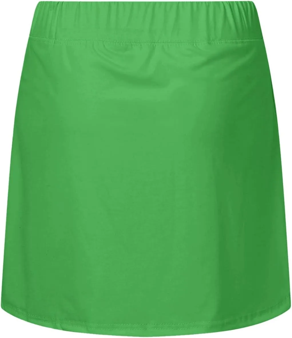 ZYXTIM Women Classic Tennis Skirt with Inner Shorts High Waist Casual Sport Golf Skorts Plain Summer Lounge Walking Shorts
