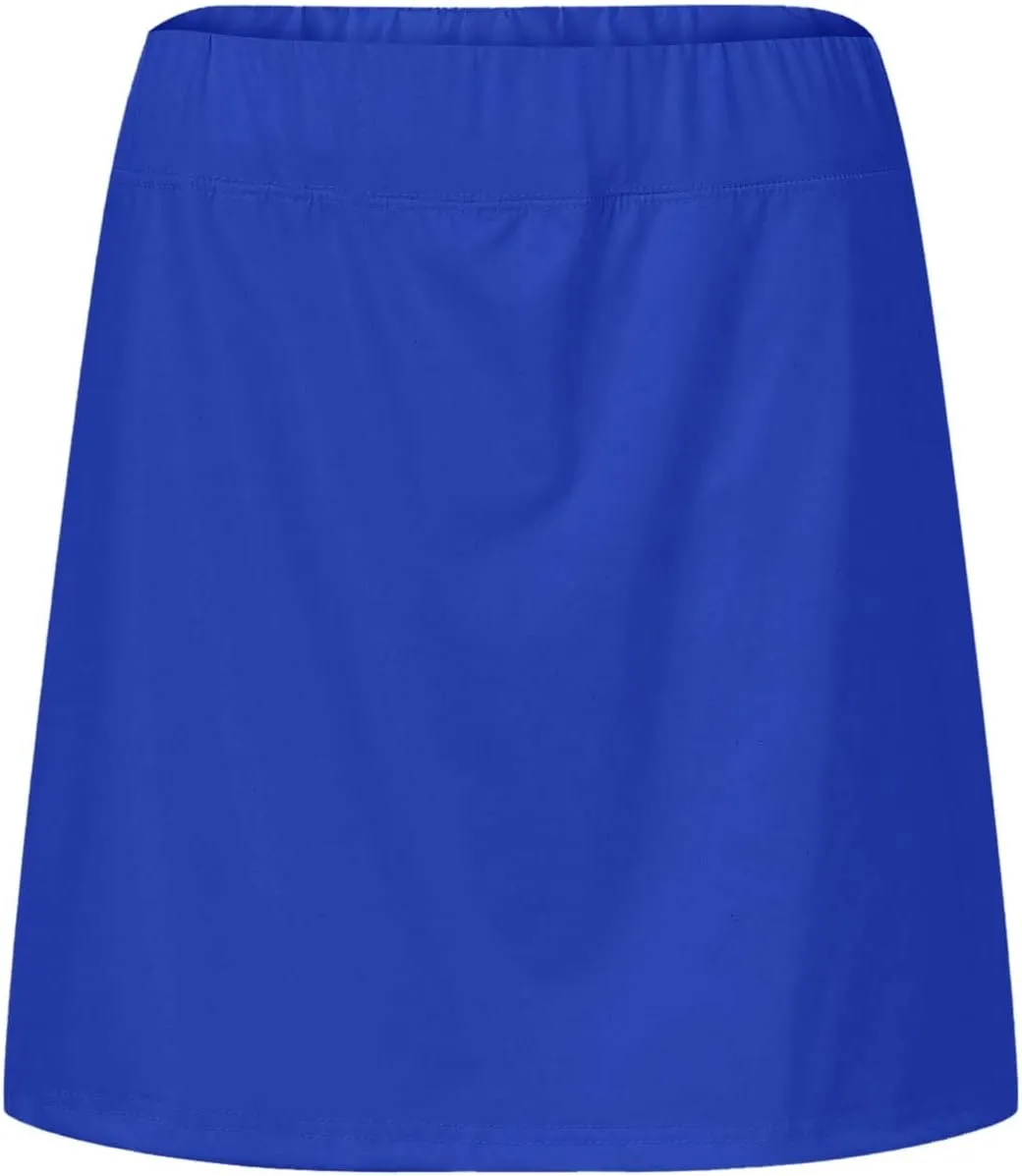 ZYXTIM Women Classic Tennis Skirt with Inner Shorts High Waist Casual Sport Golf Skorts Plain Summer Lounge Walking Shorts