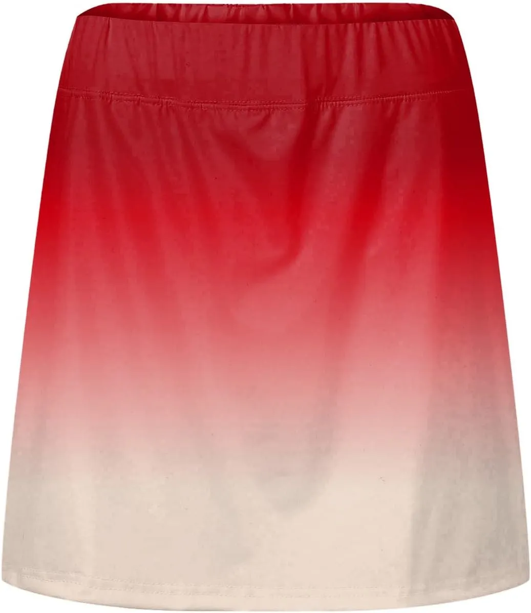 ZYXTIM Women Classic Tennis Skirt with Inner Shorts High Waist Casual Sport Golf Skorts Plain Summer Lounge Walking Shorts