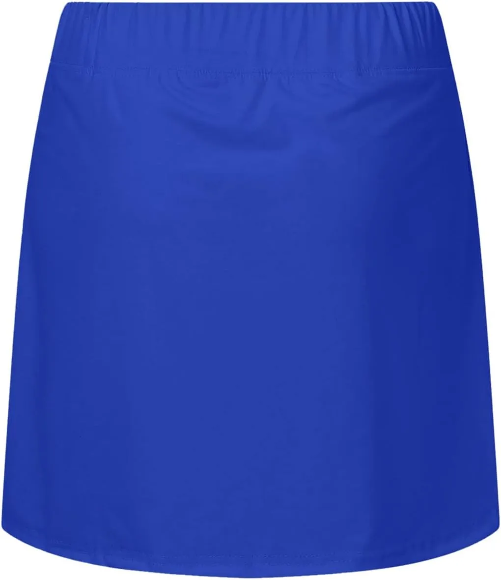 ZYXTIM Women Classic Tennis Skirt with Inner Shorts High Waist Casual Sport Golf Skorts Plain Summer Lounge Walking Shorts